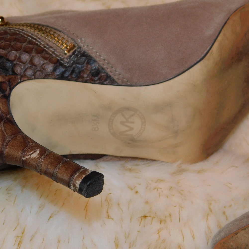 Michael Kors Suede and Snakeskin Leather Heels - Picture 4 of 8